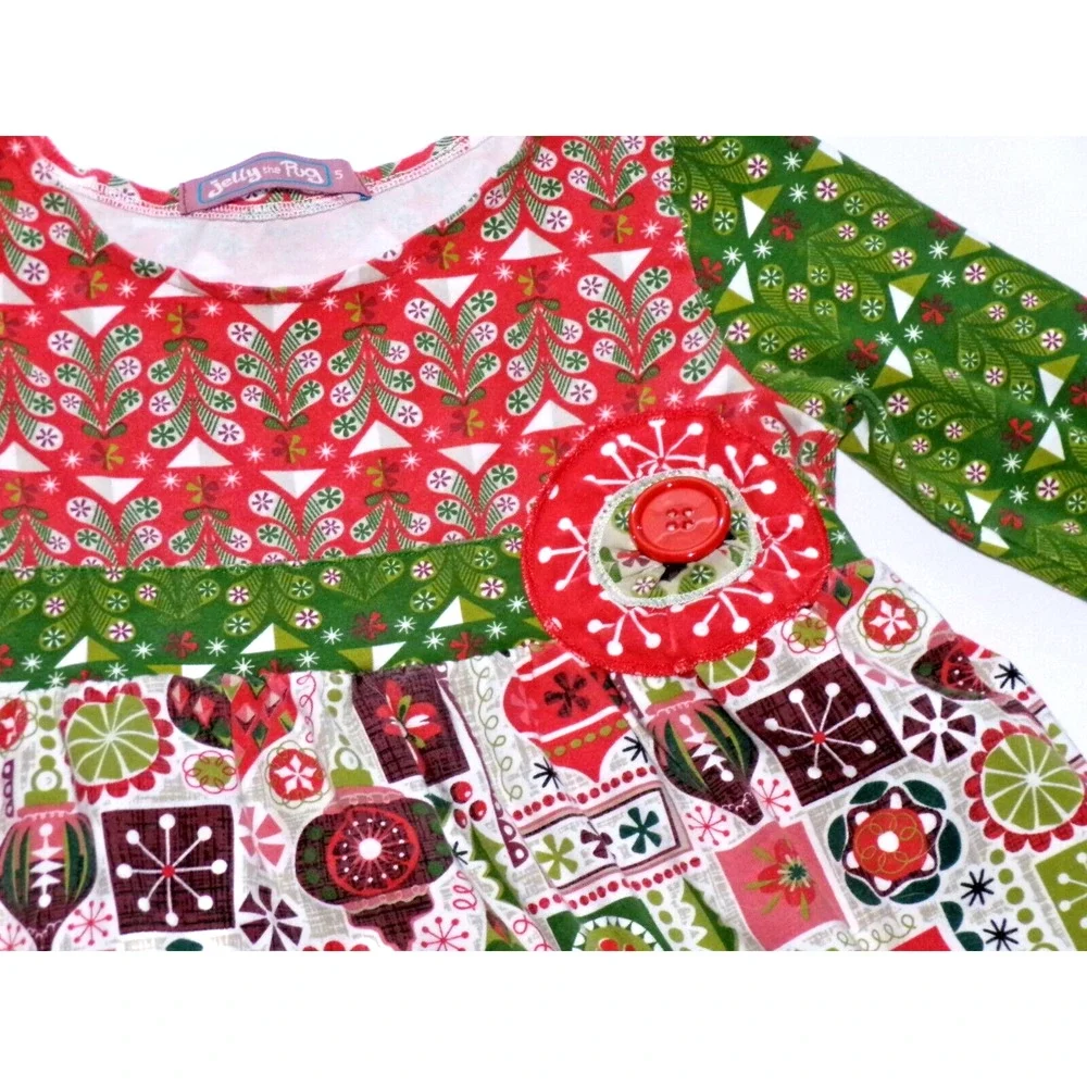 Jelly the Pug‎ Boutique Long Sleeve Holiday Dress - Size 5
